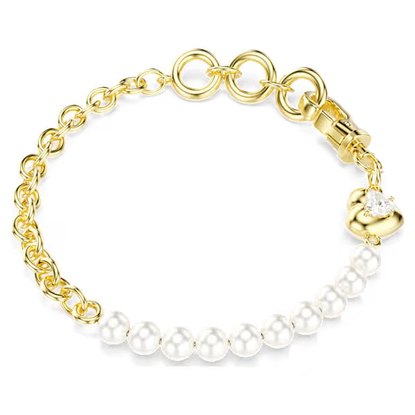Swarovski Idyllia Bracelet Crystal Pearl, White, 18k Gold-Plated Finish 5737299