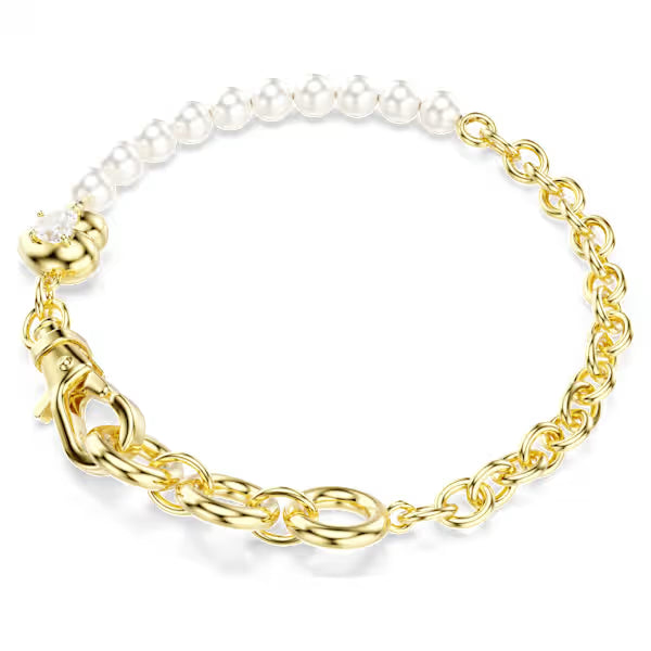 Swarovski Idyllia Bracelet Crystal Pearl, White, 18k Gold-Plated Finish 5737299