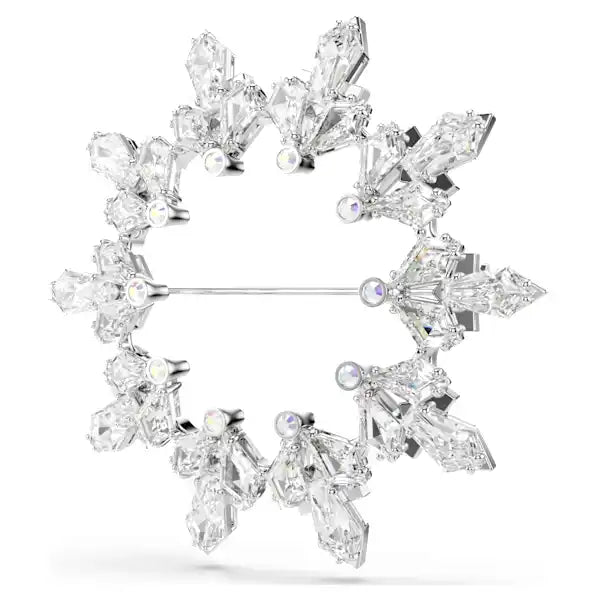 Swarovski New Idyllia brooch Mixed cuts, Snowflake, White, Rhodium plated 5705397