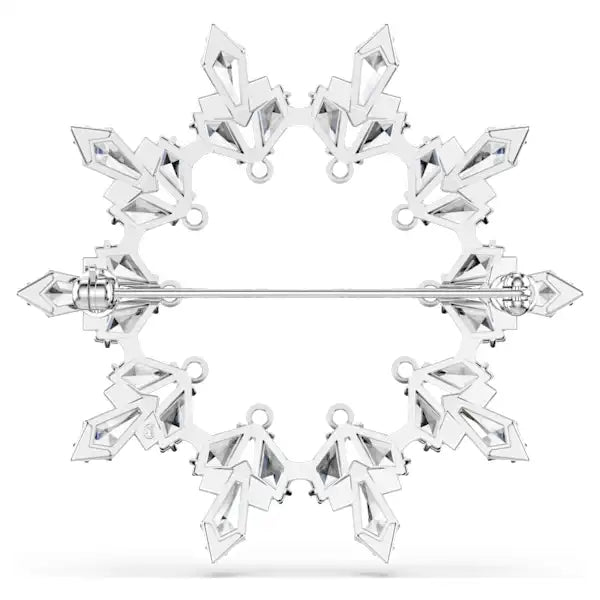 Swarovski New Idyllia brooch Mixed cuts, Snowflake, White, Rhodium plated 5705397