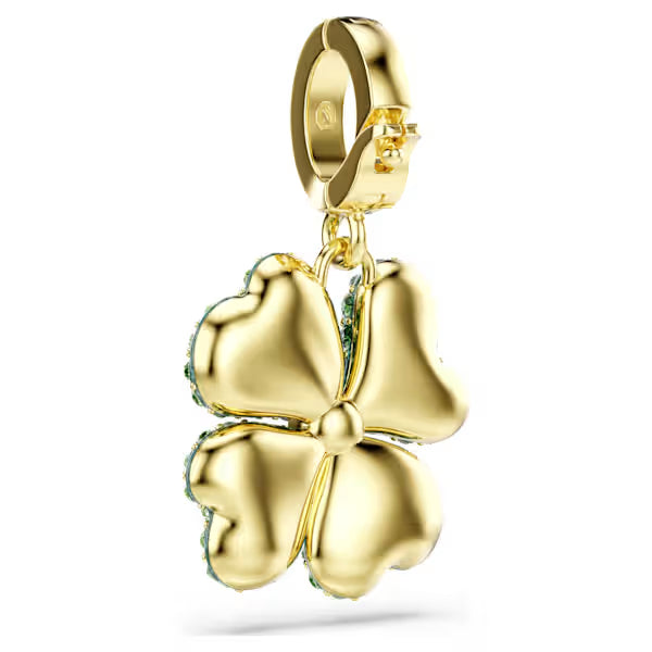 Swarovski Idyllia Charm Mixed Cuts, Clover, Green, 18k Gold-Plated finish 5743130