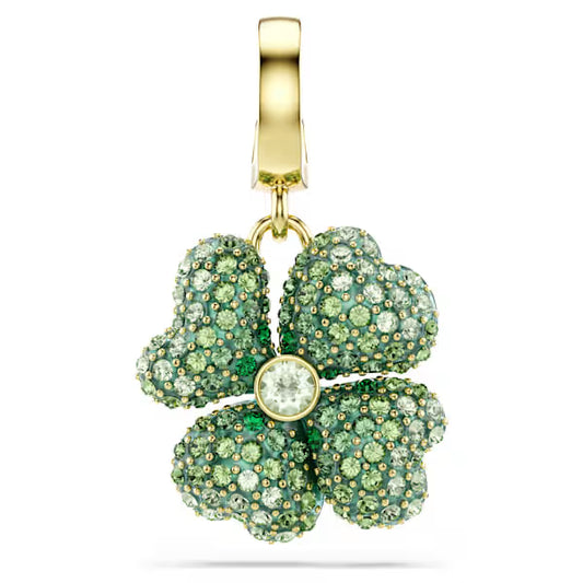 Swarovski Idyllia Charm Mixed Cuts, Clover, Green, 18k Gold-Plated finish 5743130