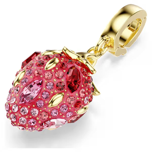 Swarovski Idyllia Charm Mixed Cuts, Strawberry, Red, 18k Gold-Plated finish 5743136
