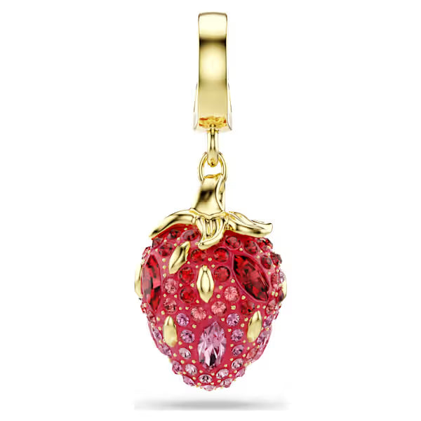 Swarovski Idyllia Charm Mixed Cuts, Strawberry, Red, 18k Gold-Plated finish 5743136