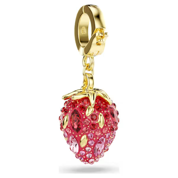 Swarovski Idyllia Charm Mixed Cuts, Strawberry, Red, 18k Gold-Plated finish 5743136