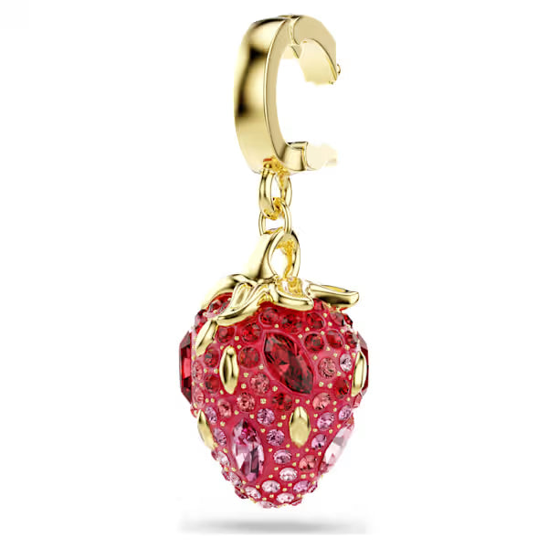 Swarovski Idyllia Charm Mixed Cuts, Strawberry, Red, 18k Gold-Plated finish 5743136