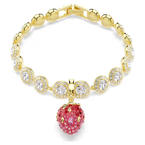 Swarovski Idyllia Charm Mixed Cuts, Strawberry, Red, 18k Gold-Plated finish 5743136