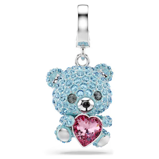 Swarovski Idyllia Charm Mixed Cuts, Teddy, Blue, Rhodium Plated 5750253