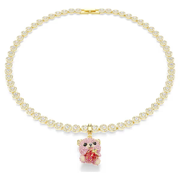 Swarovski Idyllia Charm Mixed Cuts, Teddy, Pink, 18k Gold-Plated finish 5738357