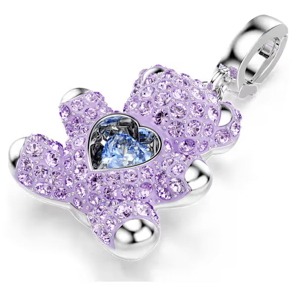 Swarovski Idyllia Charm Mixed Cuts, Teddy, Purple, Rhodium Plated 5745610