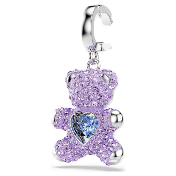 Swarovski Idyllia Charm Mixed Cuts, Teddy, Purple, Rhodium Plated 5745610