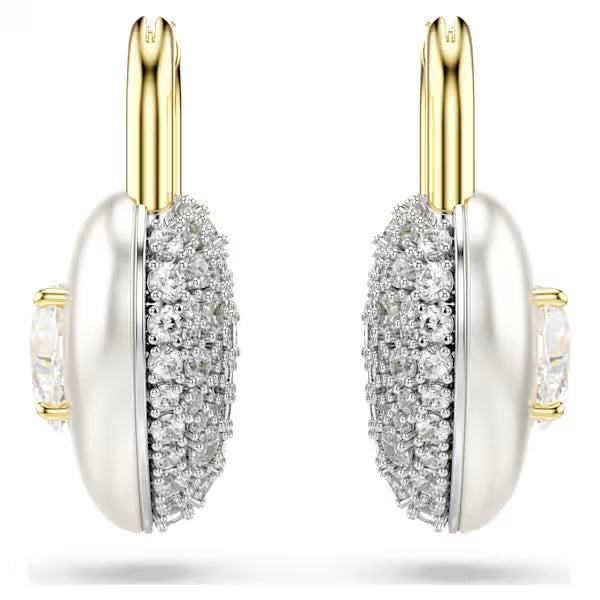 Swarovski Idyllia Drop Earrings Mixed Cuts, Heart, White, 18k Gold-Plated Finish 5737297