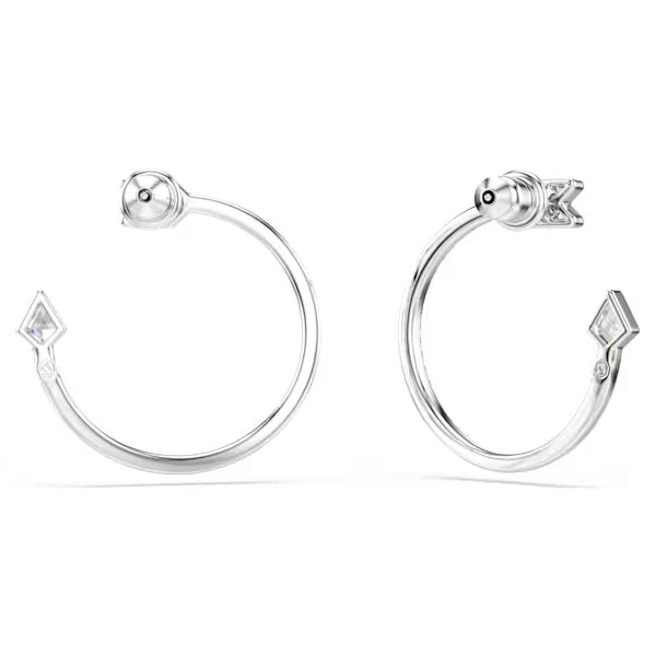 Swarovski Idyllia Hoop Earrings Mixed Cuts, Arrow, White, Rhodium Plated 5741522