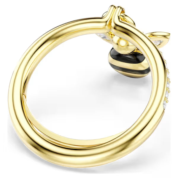 Swarovski Idyllia Motif Ring Mixed Cuts, Bee, Multicoloured, 18k Gold-Plated Finish 5748152 5748153