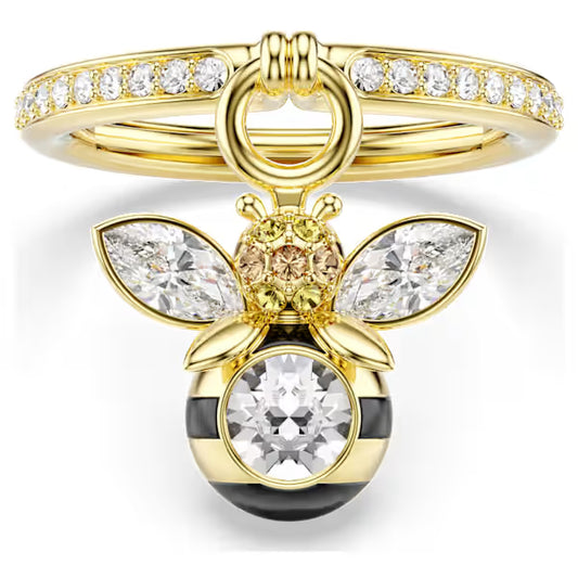 Swarovski Idyllia Motif Ring Mixed Cuts, Bee, Multicoloured, 18k Gold-Plated Finish 5748152 5748153