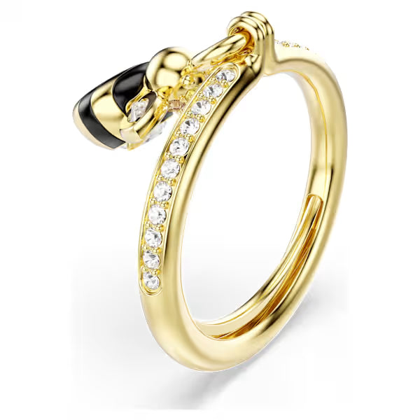 Swarovski Idyllia Motif Ring Mixed Cuts, Bee, Multicoloured, 18k Gold-Plated Finish 5748152 5748153