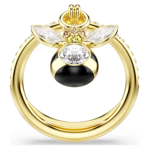 Swarovski Idyllia Motif Ring Mixed Cuts, Bee, Multicoloured, 18k Gold-Plated Finish 5748152 5748153