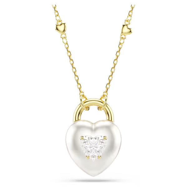Swarovski Necklace Idyllia Pendant Mixed Cuts, Heart, White, 18k gold-Plated finish 5744127