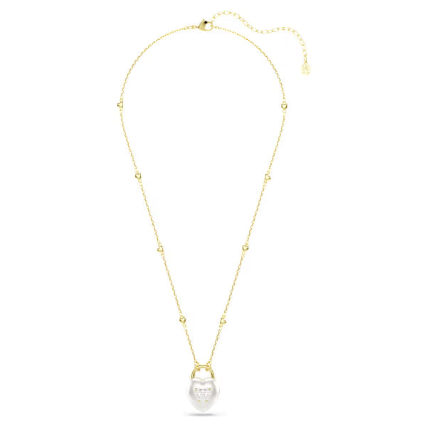 Swarovski Necklace Idyllia Pendant Mixed Cuts, Heart, White, 18k gold-Plated finish 5744127