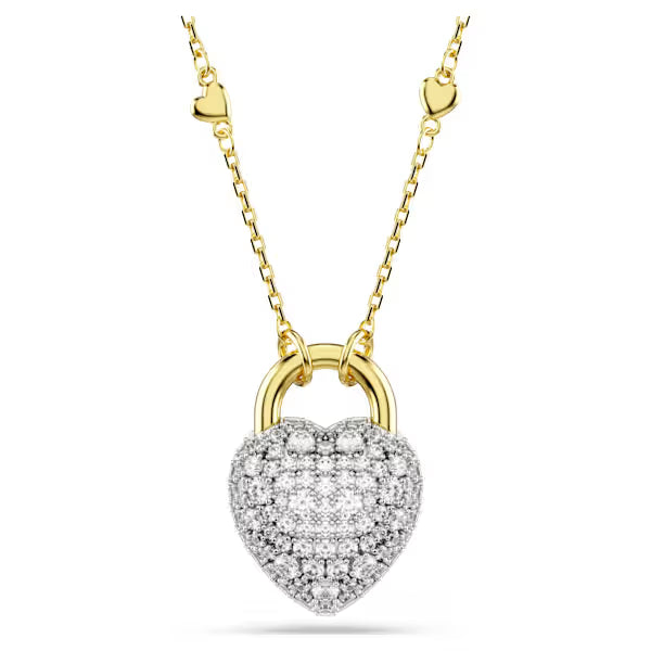 Swarovski Necklace Idyllia Pendant Mixed Cuts, Heart, White, 18k gold-Plated finish 5744127