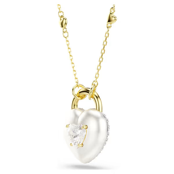 Swarovski Necklace Idyllia Pendant Mixed Cuts, Heart, White, 18k gold-Plated finish 5744127