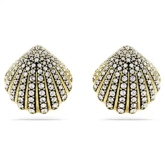 Swarovski Idyllia stud earrings Shell, White, Gold-tone plated 5683970