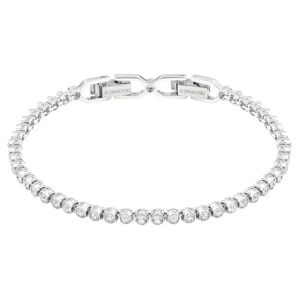 Swarovski Imber Emily Tennis bracelet Round cut, White, Rhodium plated 1808960