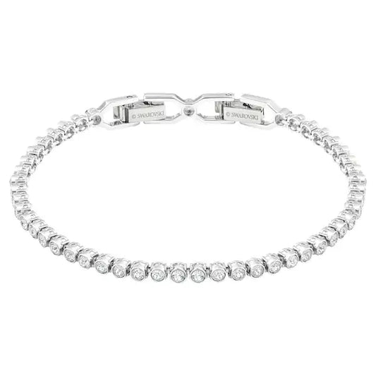 Swarovski Imber Emily Tennis bracelet Round cut, White, Rhodium plated 1808960