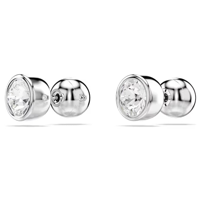 Swarovski Imber Stud Earrings Round Cut, White, Rhodium Plated 5696073