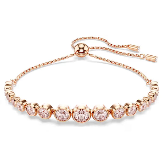 Swarovski Imber Tennis Bracelet Mixed Round Cuts, Pink, Rose Gold-Tone Plated 5718204