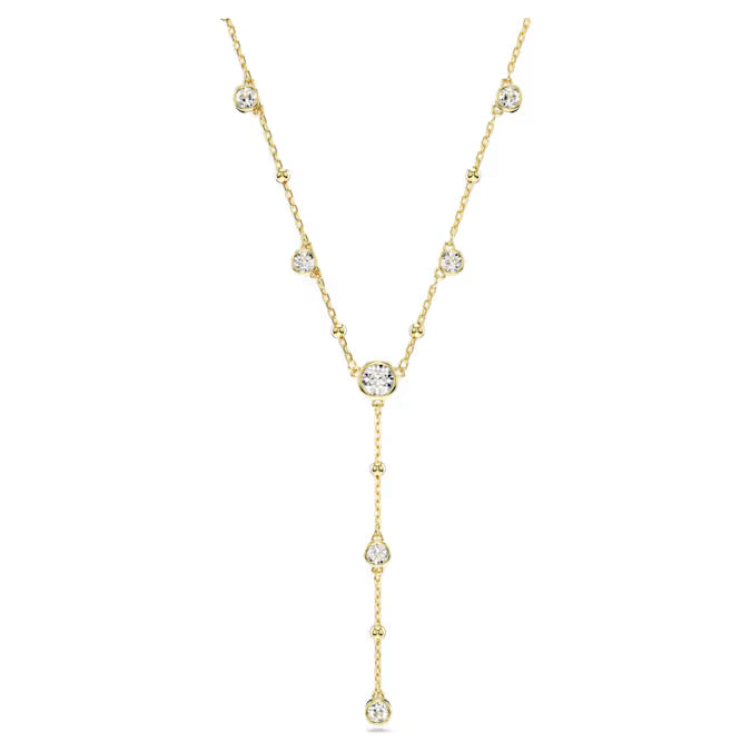 Swarovski Imber Y Necklace Round Cut, White, Gold-Tone Plated 5684510
