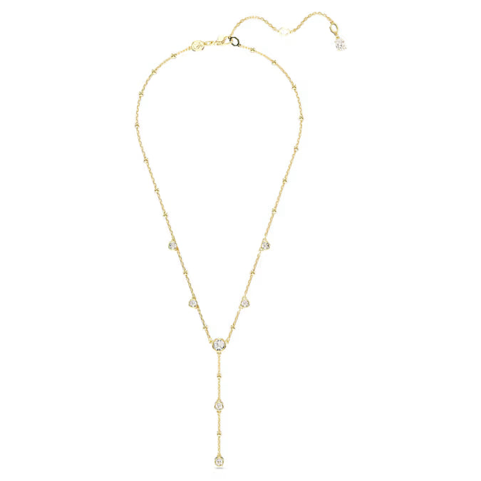 Swarovski Imber Y Necklace Round Cut, White, Gold-Tone Plated 5684510