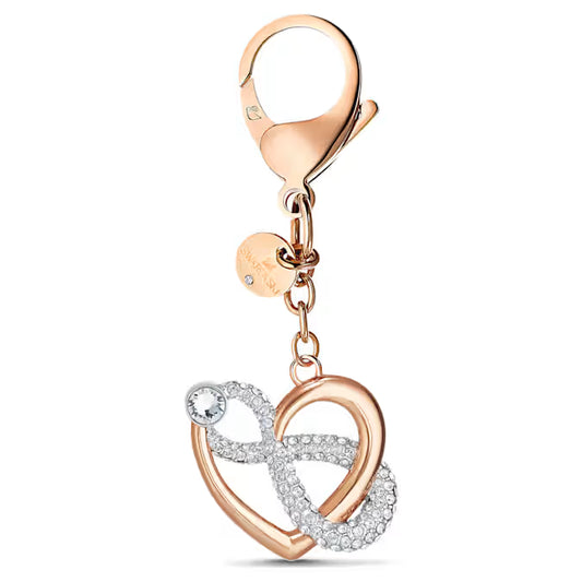 Swarovski Infinite Gag Charm Infinity and Heart, White, Mixed Metal Finish 5530885