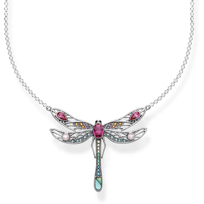 Thomas Sabo Silver Large Dragonfly Necklace KE1838-998-7-l45v