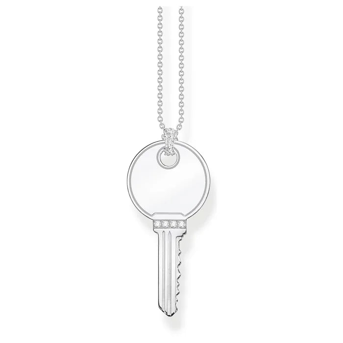 Thomas Sabo Silver Personalised Necklace key with white stones KE2131-051-14-L50V