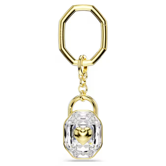Swarovski Key Ring Oval Cut, White, Gold-Tone Plated 5733765