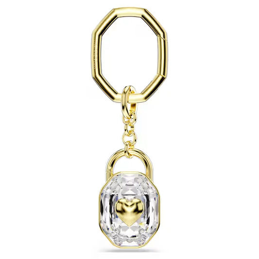 Swarovski Key Ring Oval Cut, White, Gold-Tone Plated 5733765