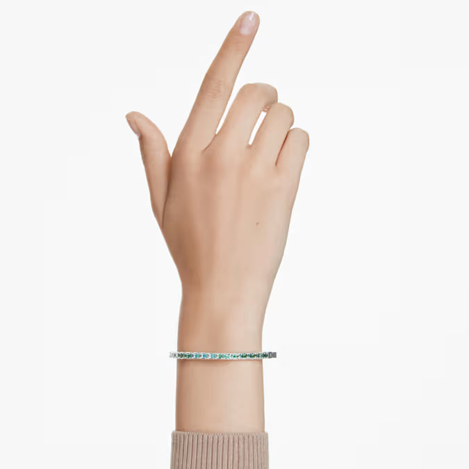Swarovski Matrix Bangle Baguette Cut, Octagon Shape, Green, Rhodium Plated 5705785