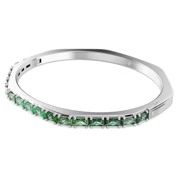 Swarovski Matrix Bangle Baguette Cut, Octagon Shape, Green, Rhodium Plated 5705785
