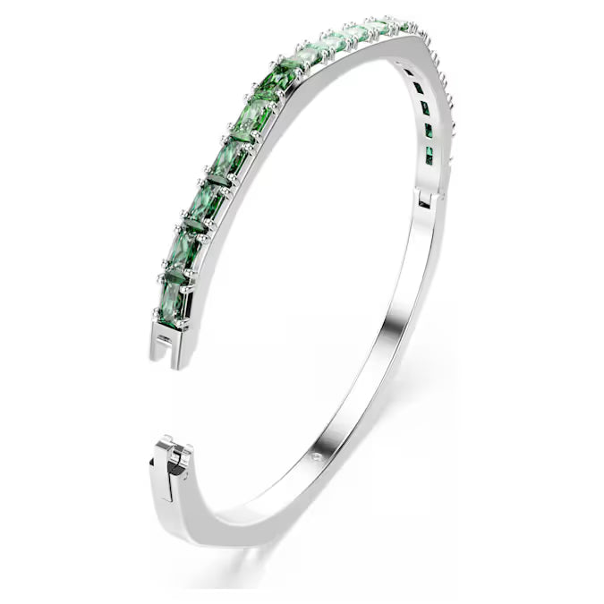 Swarovski Matrix Bangle Baguette Cut, Octagon Shape, Green, Rhodium Plated 5705785