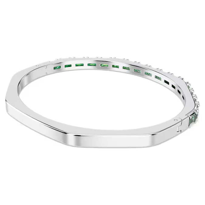 Swarovski Matrix Bangle Baguette Cut, Octagon Shape, Green, Rhodium Plated 5705785