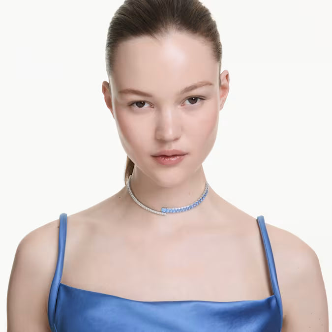 Swarovski Matrix Choker Mixed Cuts, Blue, Rhodium Plated 5722464
