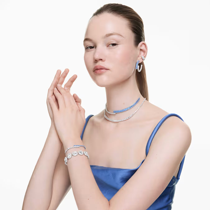 Swarovski Matrix Choker Mixed Cuts, Blue, Rhodium Plated 5722464
