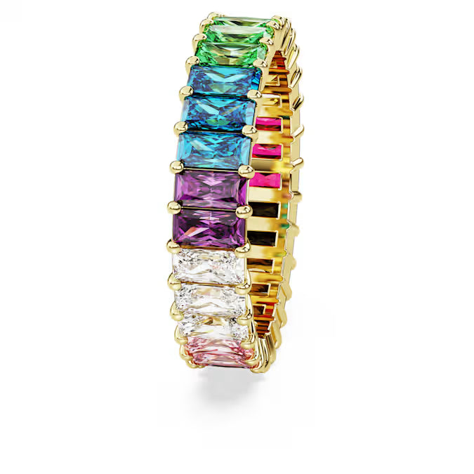 Swarovski Matrix Ring Baguette Cut, Multicoloured, Gold-Tone Plated 5686633