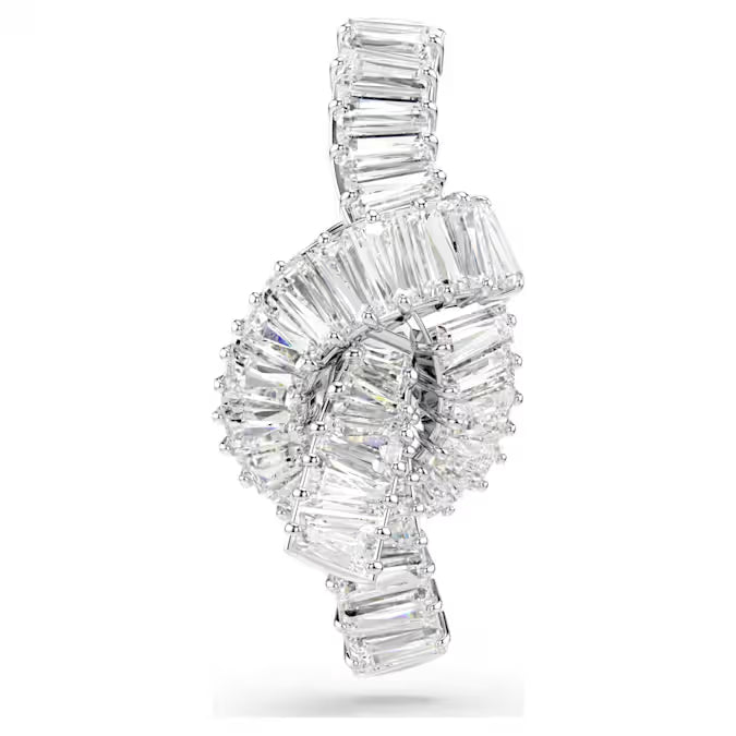 Swarovski Matrix Tack Pin Baguette Cut, Knot, White, Rhodium Plated 5731102