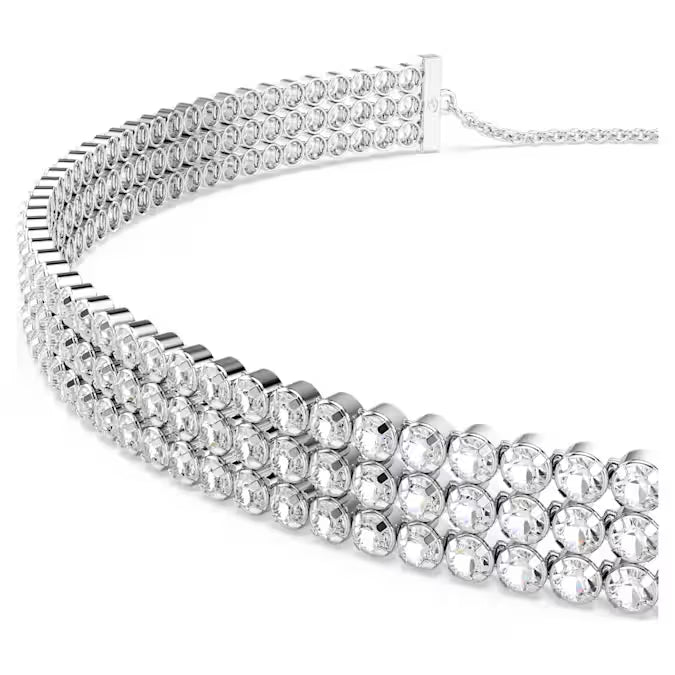 Swarovski Matrix Tennis Choker Round Cut, White, Rhodium Plated 5685755