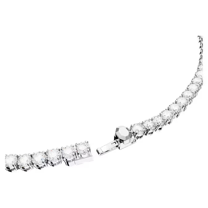 Swarovski Matrix Tennis Necklace Round Cut, White, Rhodium Plated 5681801