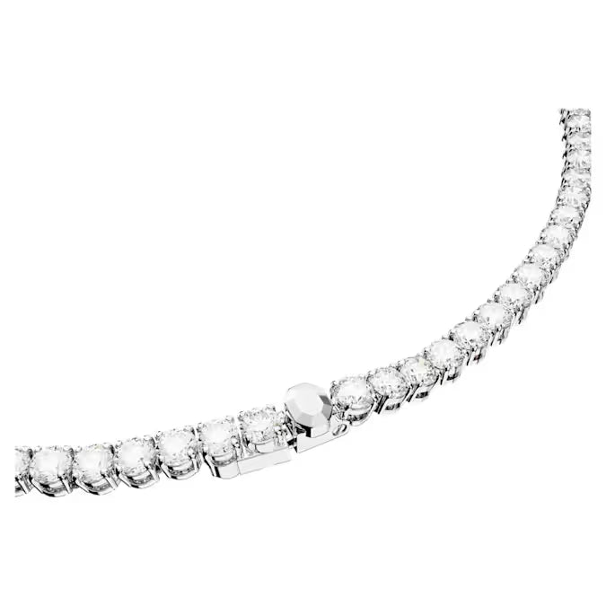 Swarovski Matrix Tennis Necklace Round Cut, White, Rhodium Plated 5681801