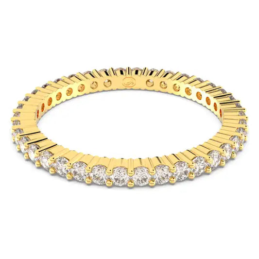 Swarovski Matrix Vittore ring Round cut, White, Gold-tone finish 5656296 5655703 5656295