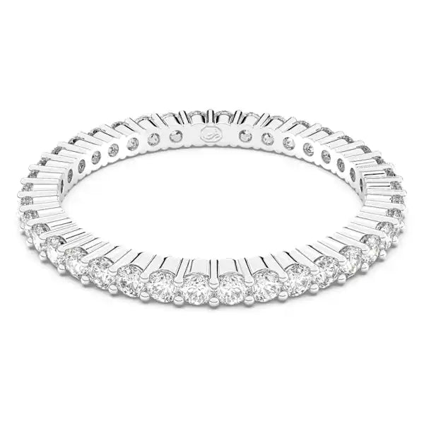 Swarovski Matrix Vittore ring Round cut, White, Silver-tone finish 5656298 5655705 5656300